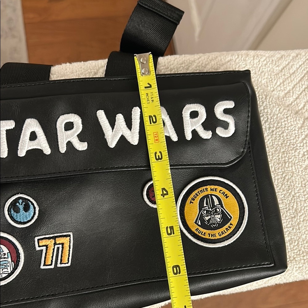 Disney Star Wars Black Belt Bag Iconic Patches Front Pocket Large Interior - Picture 12 of 13